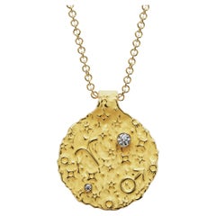 Widder Zodiac Anhänger -14K Gold - Astrologie Halskette von Oltremare Gioielli