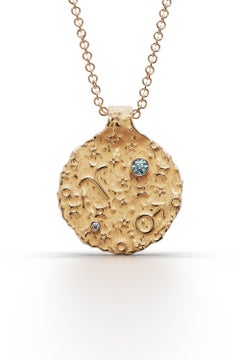 Aries Zodiac Pendant –18K Gold – Astrology Necklace By Oltremare Gioielli