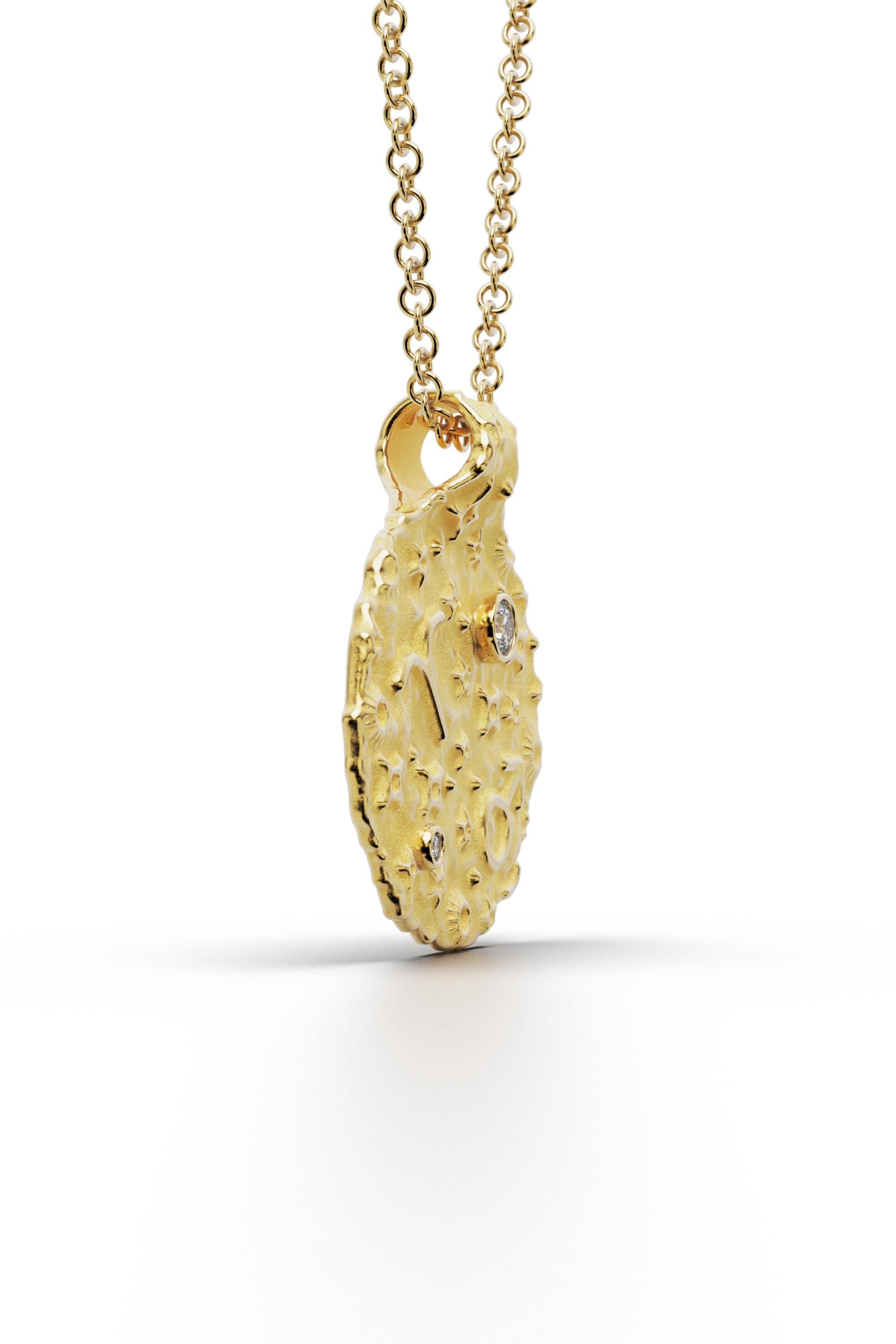 Aries Zodiac Pendant –18K Gold – Astrology Necklace By Oltremare Gioielli In New Condition For Sale In Camisano Vicentino, VI