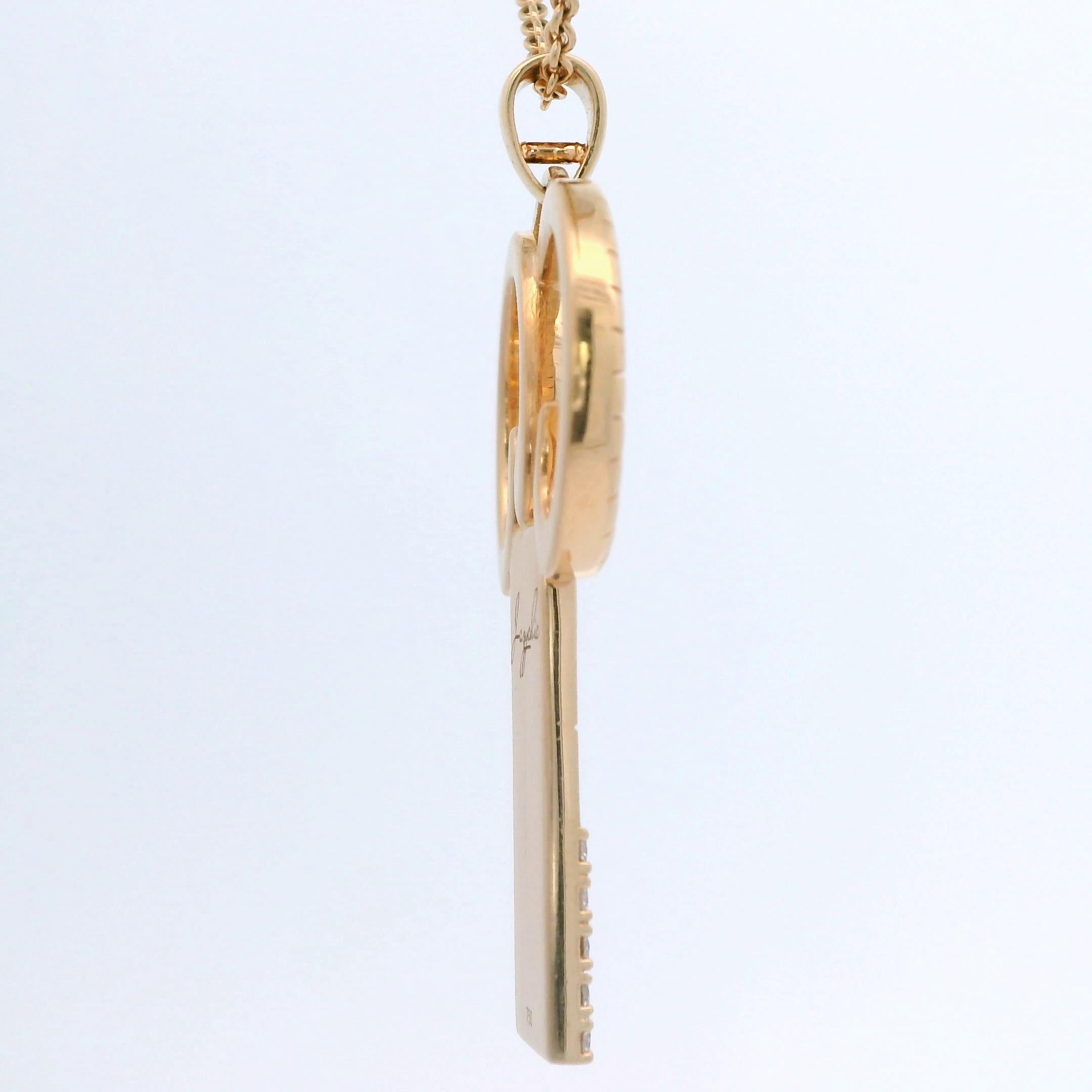 Brilliant Cut Aries Zodiac Pendant  18 K Rose Gold  25 Diamonds  6 Pink Sapphires For Sale