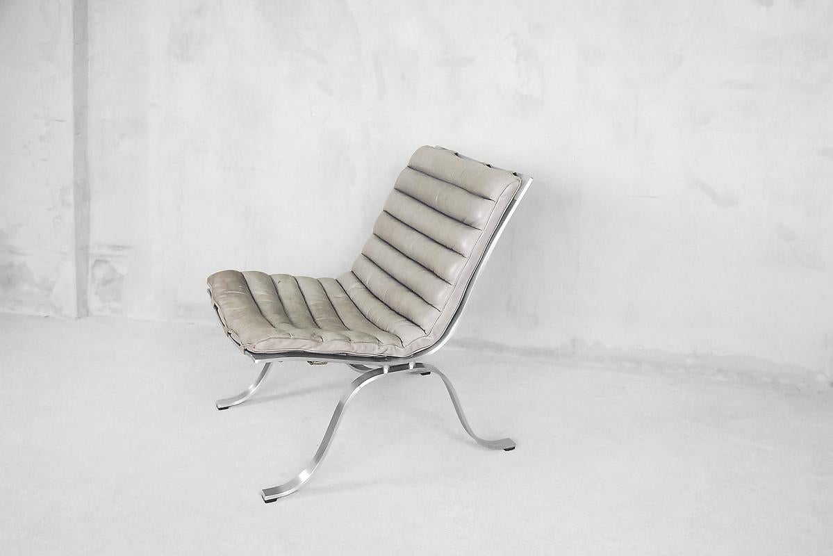 Ariet Leather Lounge Chair by Arne Norell for Norell Möbel AB, 1966 For Sale 7
