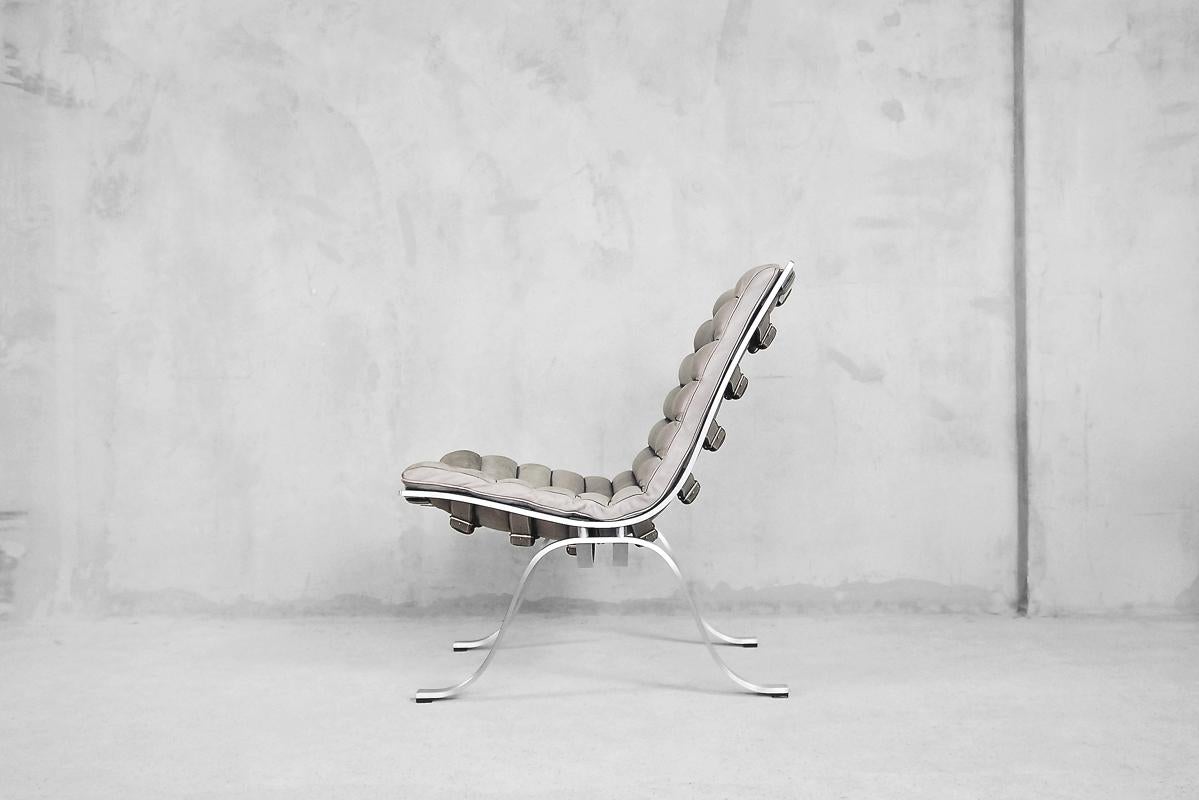 Swedish Ariet Leather Lounge Chair by Arne Norell for Norell Möbel AB, 1966 For Sale