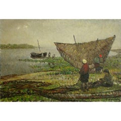 Chez Lielupe. 1971, huile sur toile, 50 x73 cm
