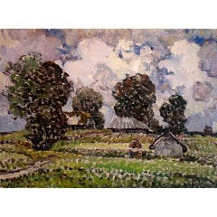 La maison à Vecpiebalga. 1976, huile sur toile, 50x70 cm
