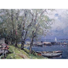 Kisezers port. Canvas, oil, 47x62 cm