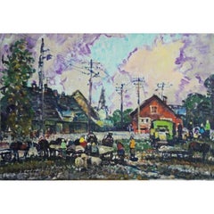 Market. 1973, huile sur toile, 50 x 72 cm