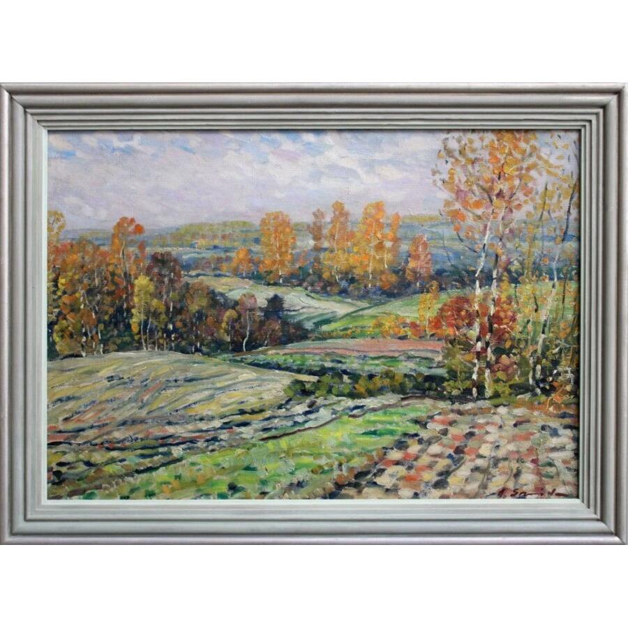 Piebalga. Olio su tela, 67x47 cm - Painting di Arijs Skride 