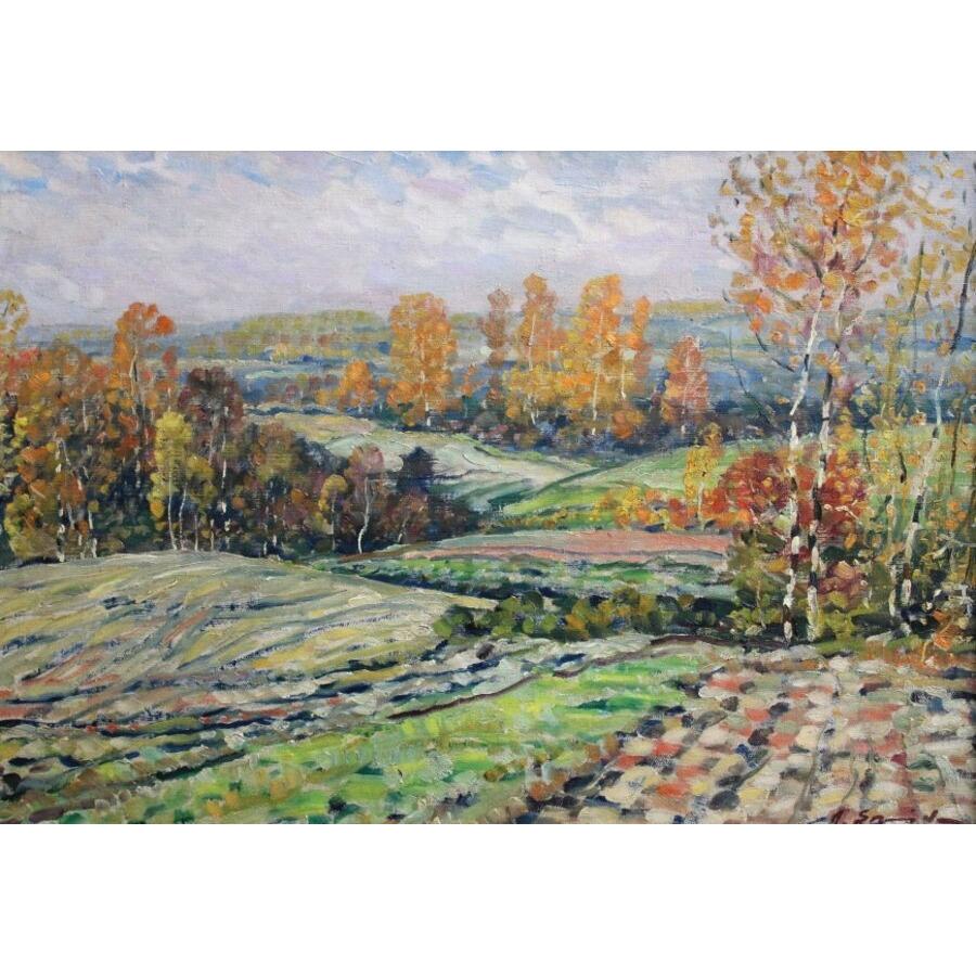 Landscape Painting di Arijs Skride  - Piebalga. Olio su tela, 67x47 cm