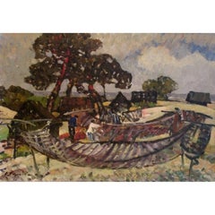 To nets. 1970's, oil on canvas, 50x73 cm
