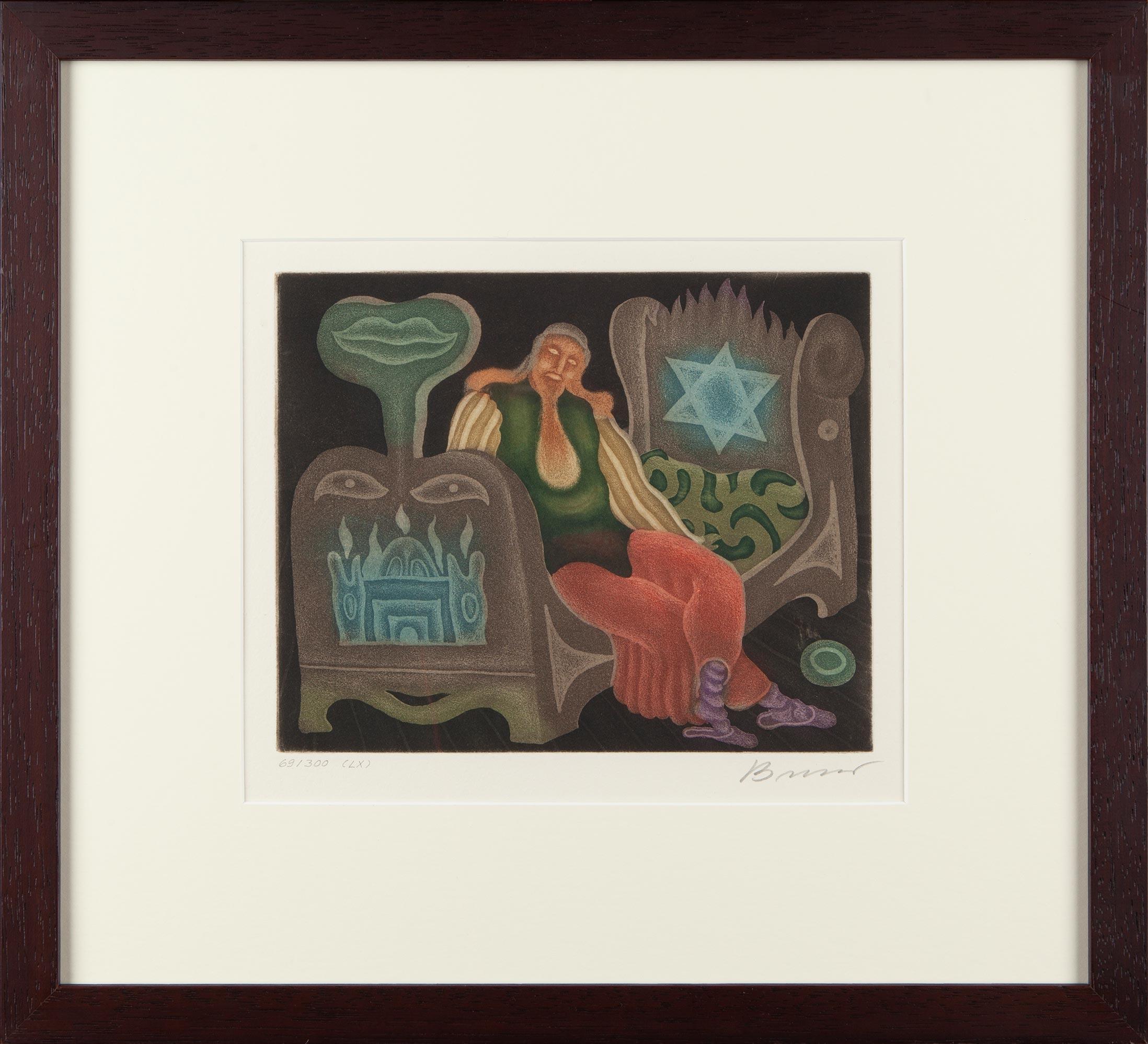 Arik Brauer Figurative Print - The Daybed