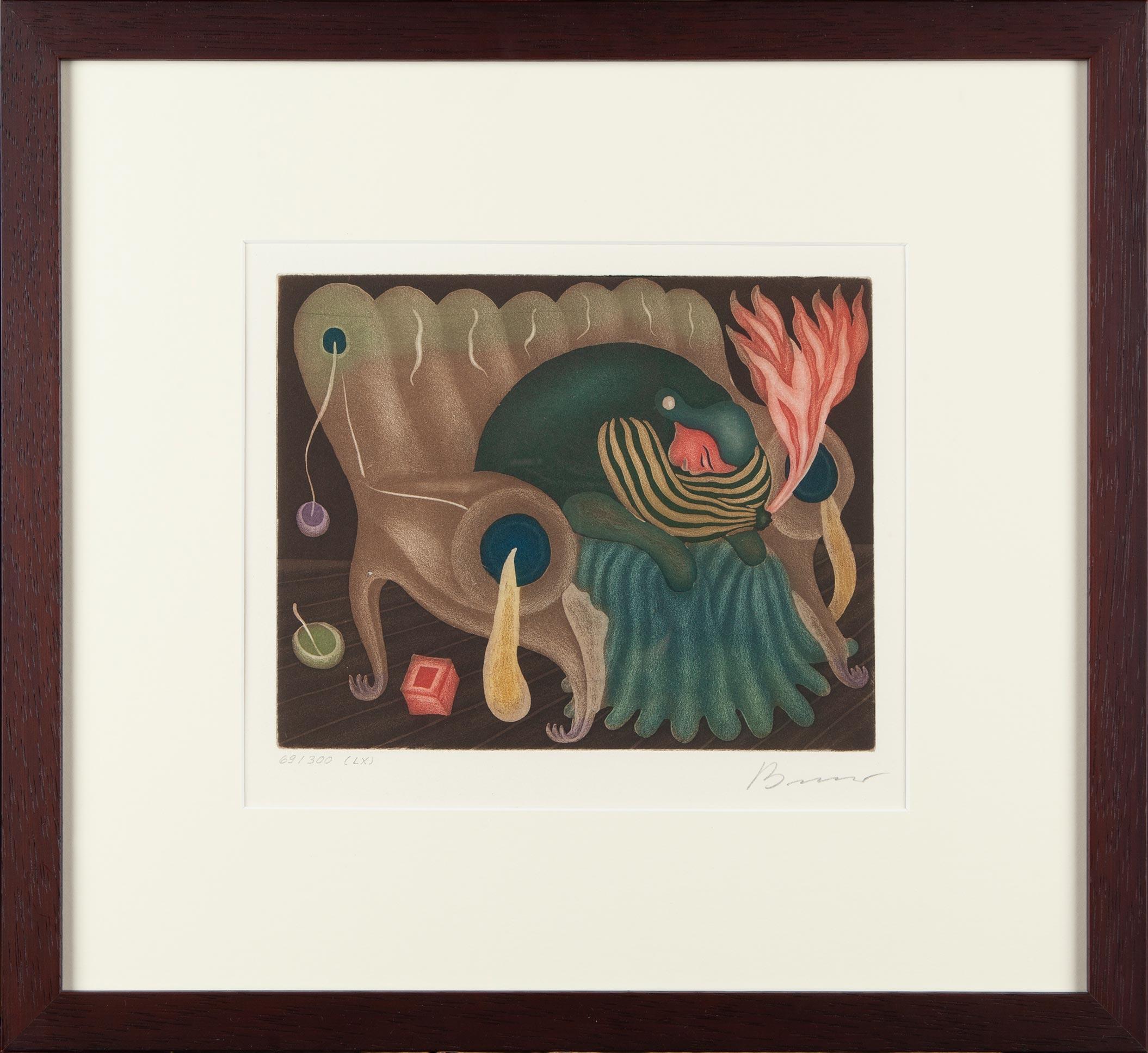 Print Arik Brauer - Le sommeil