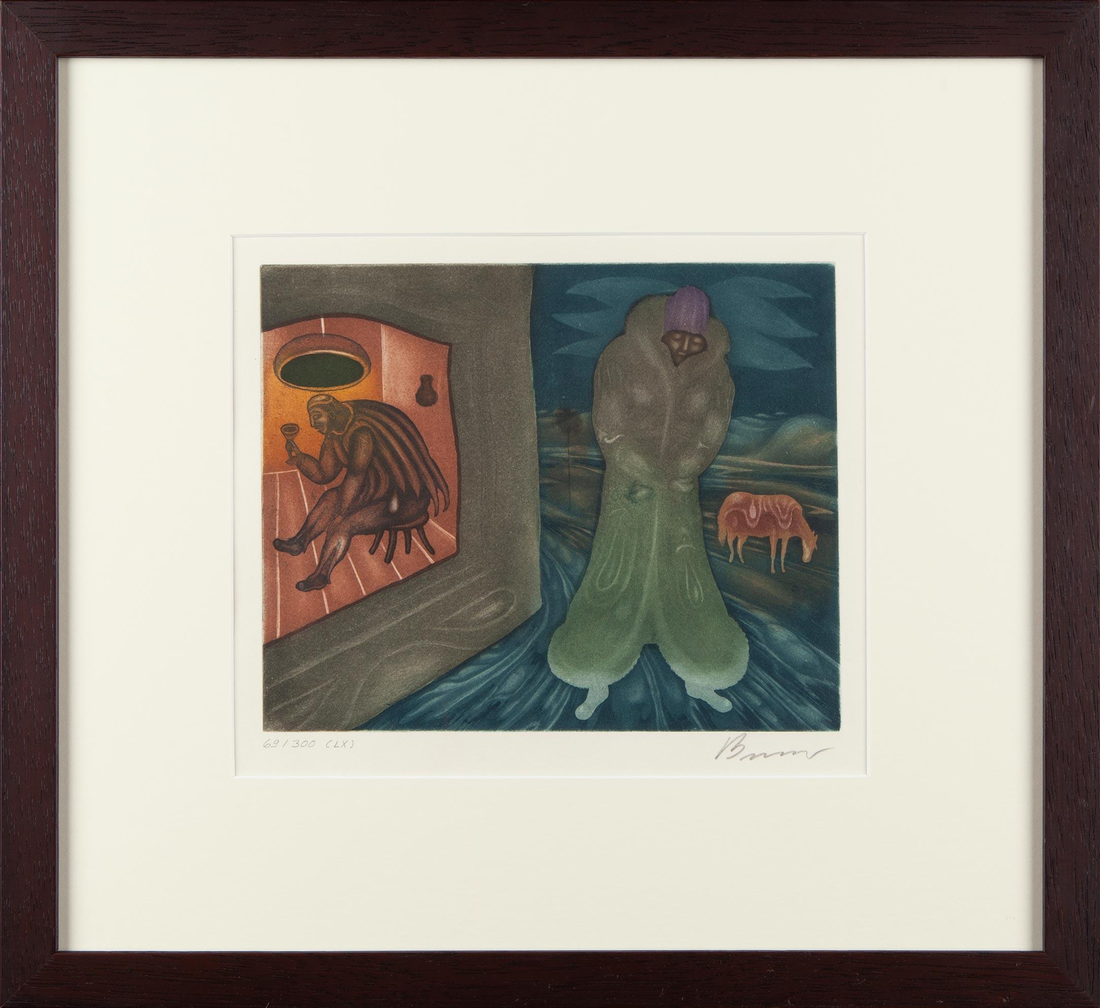Figurative Print Arik Brauer - Ce que la bouche veut