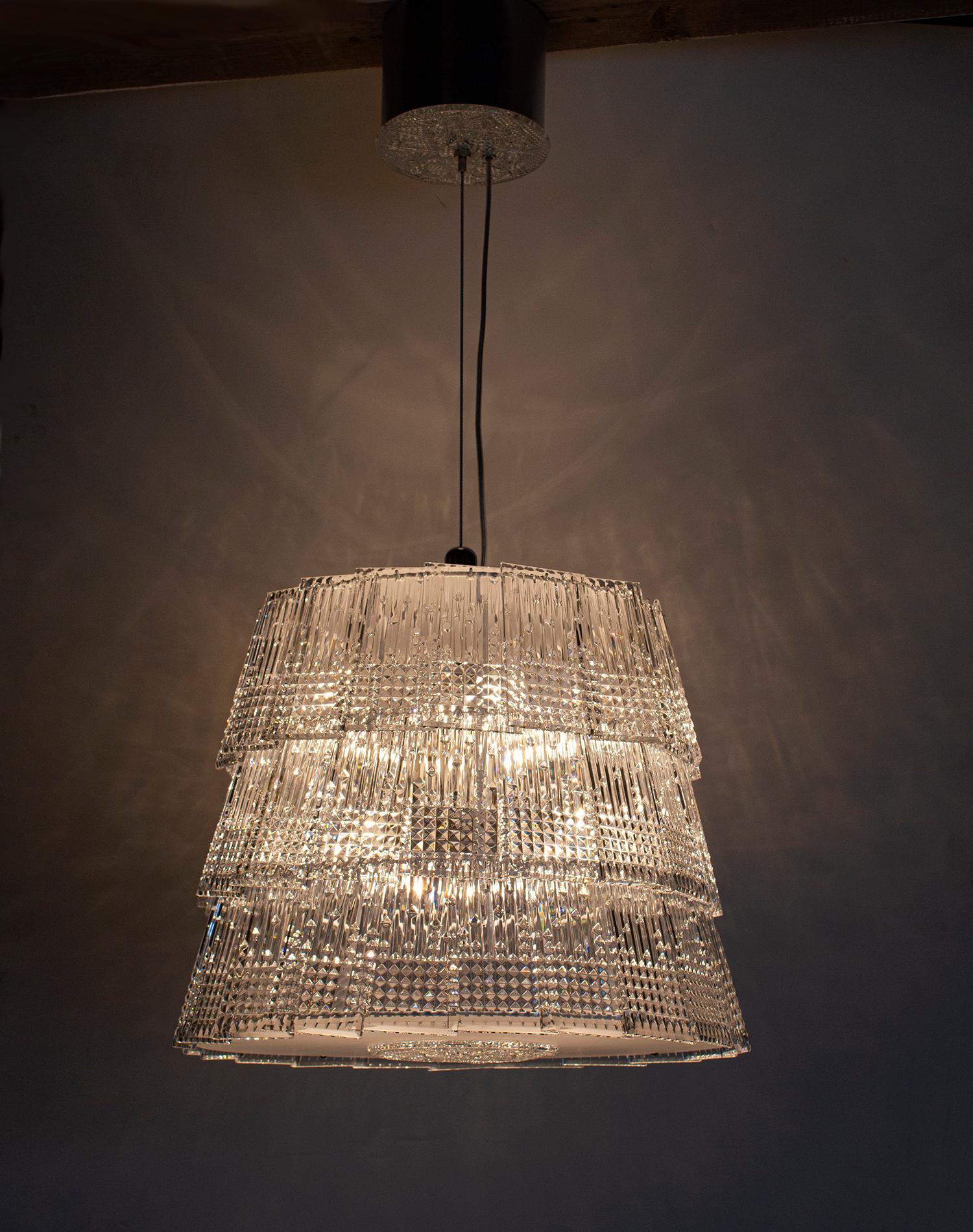 Faceted Arik Levy for Baccarat Tuile de Cristal Chandelier