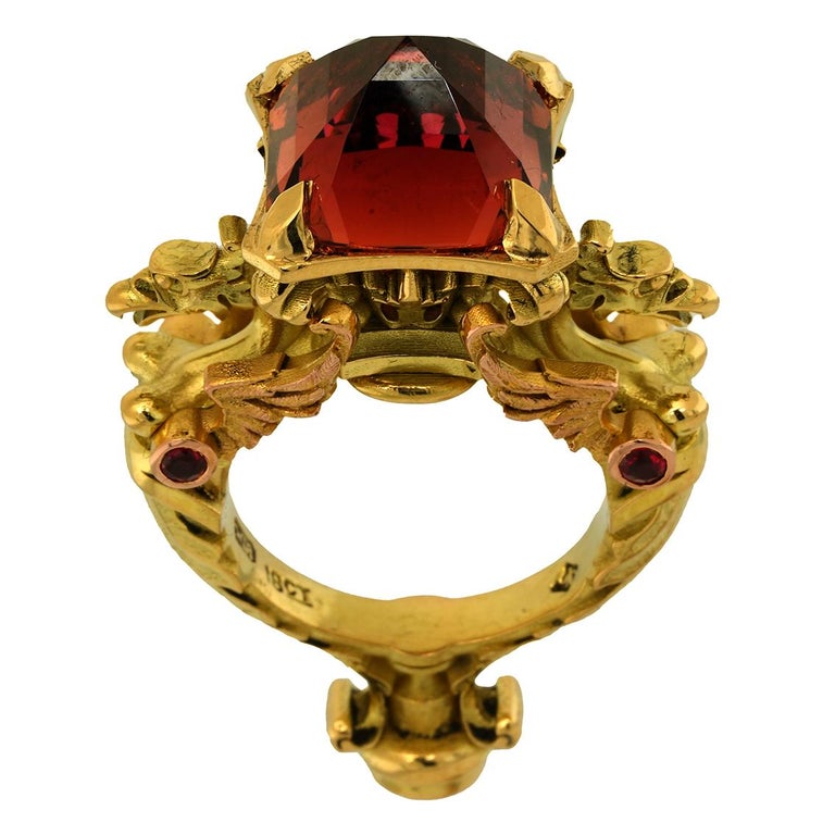 The Arimaspoi Griffin Ring. With the head of an eagle, the body of a lion and a serpent’s tail, griffins were guardians of ancient gold hoards and regal masters of the sky, mythological creatures said to have drawn the chariots of Greek Gods Zeus