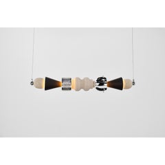 Arinna Pendelleuchte aus Eichenfurnier, versilbertem Messing und Mardin Stone von Marau