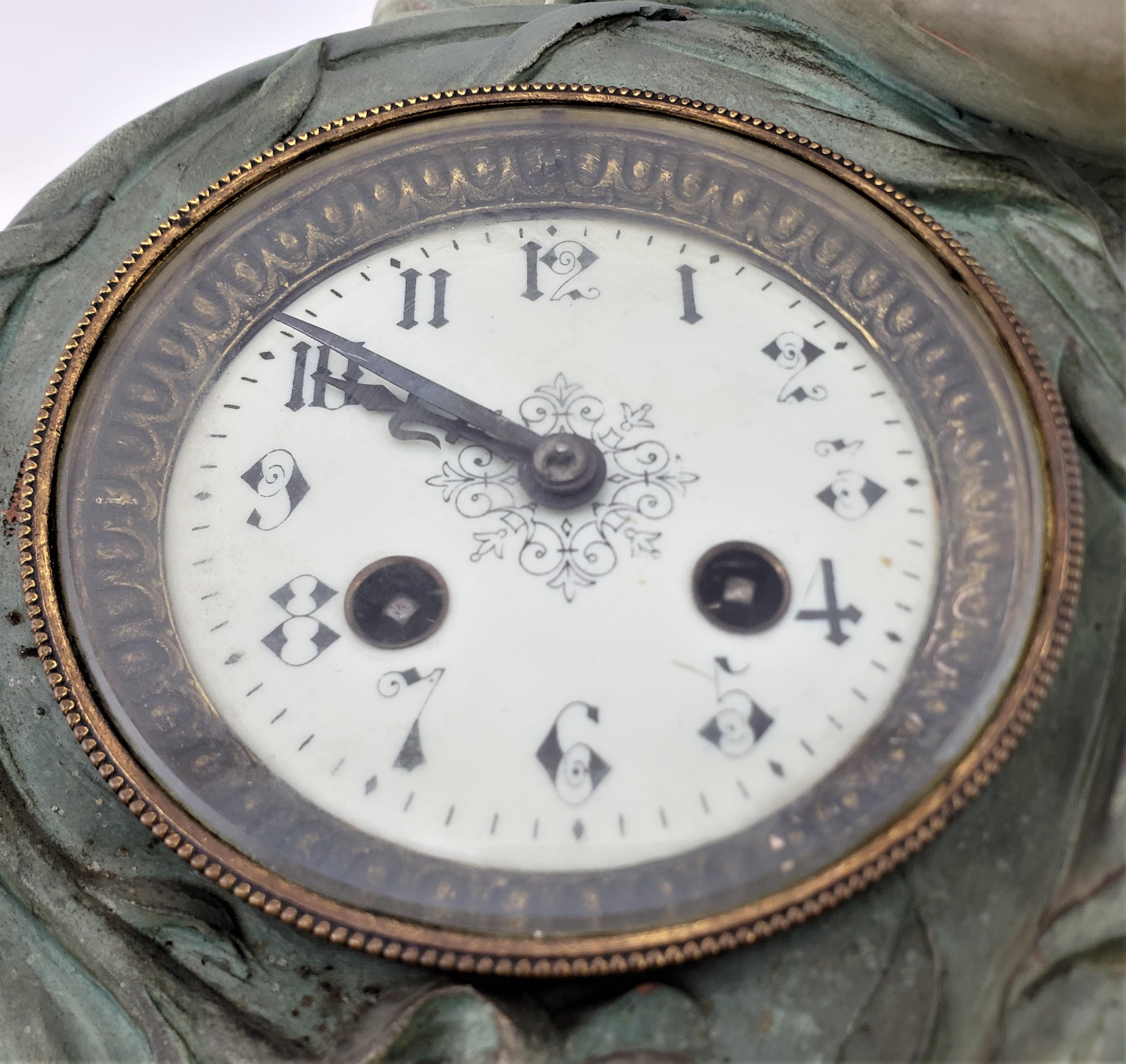 Aristede De Ranieri Signed Art Nouveau Sculptural Mantel or Table Clock For Sale 3