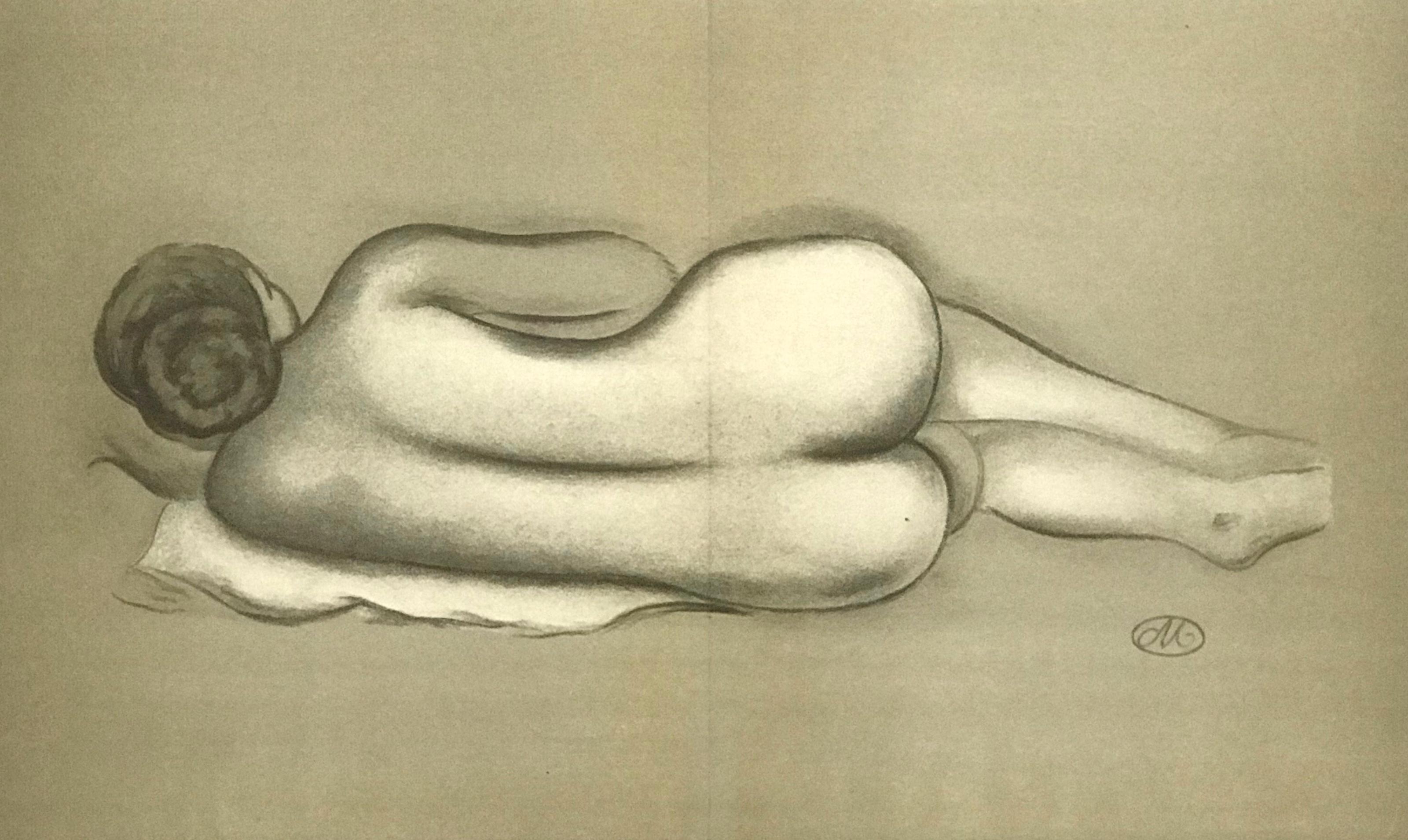 Medium: Lithographie (nach der Zeichnung). 1943 in Frankreich für die seltene Kunstrevue "Hommage" gedruckt und in einer limitierten Auflage von 1000 Exemplaren auf Montgolfier Annonay Büttenpapier veröffentlicht. Größe: 11 1/2 x 19 1/4 Zoll (300 x