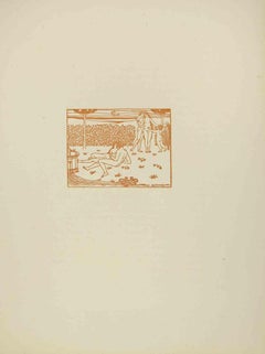 Bathing - Woodcut by Aristide Maillol - Early 20th Century