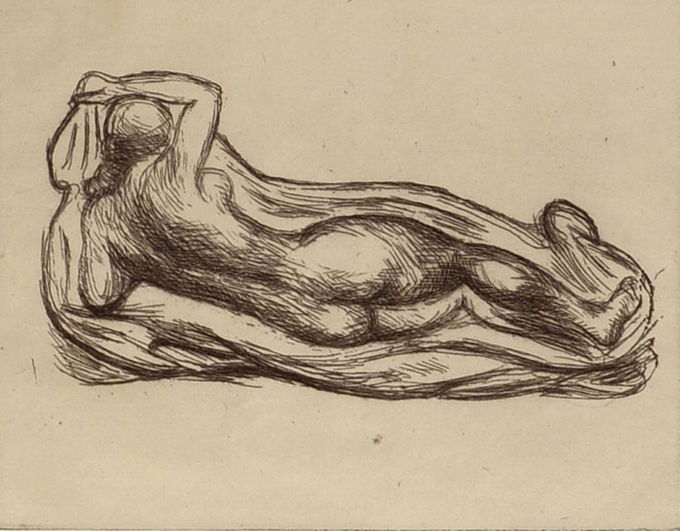 Draped Nude - Print by Aristide Maillol