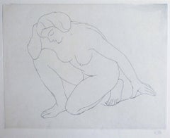 Femme Agenouillée sur le Genou... - Etching by Aristide Maillol - 1927
