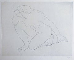 Femme Agenouillée sur le Genou... - Radierung von Aristide Maillol - 1927