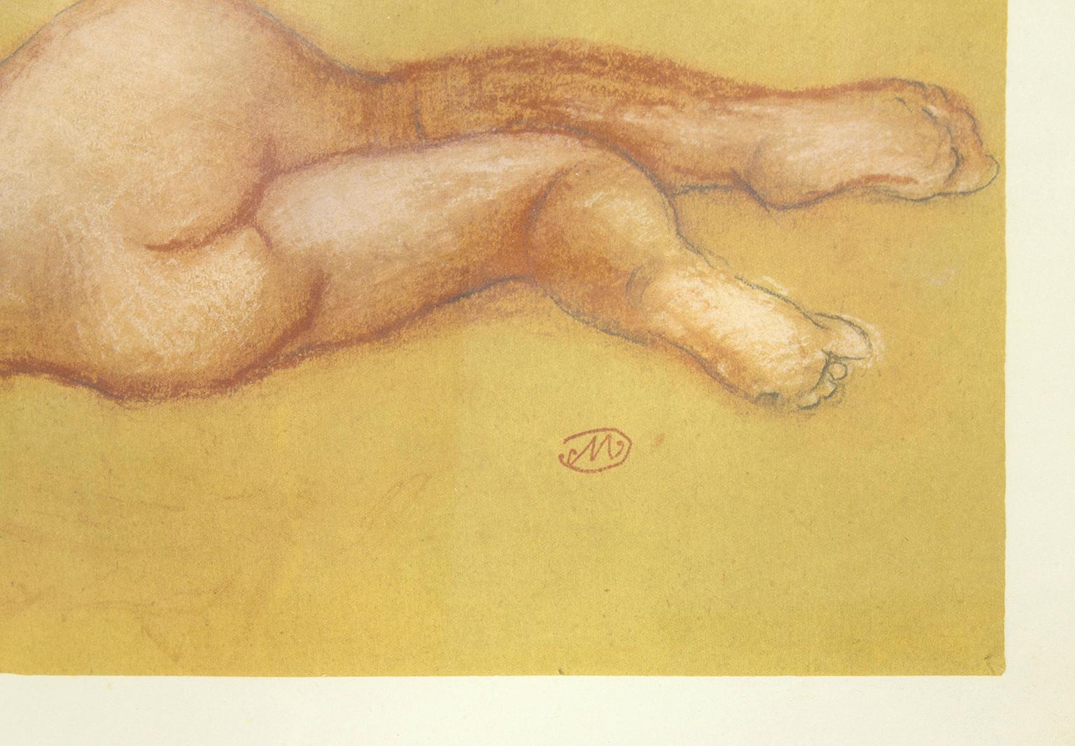 Nude lying Down gerahmte Lithographie einer Frau von der Künstlerin Aristide Maillol im Angebot 2