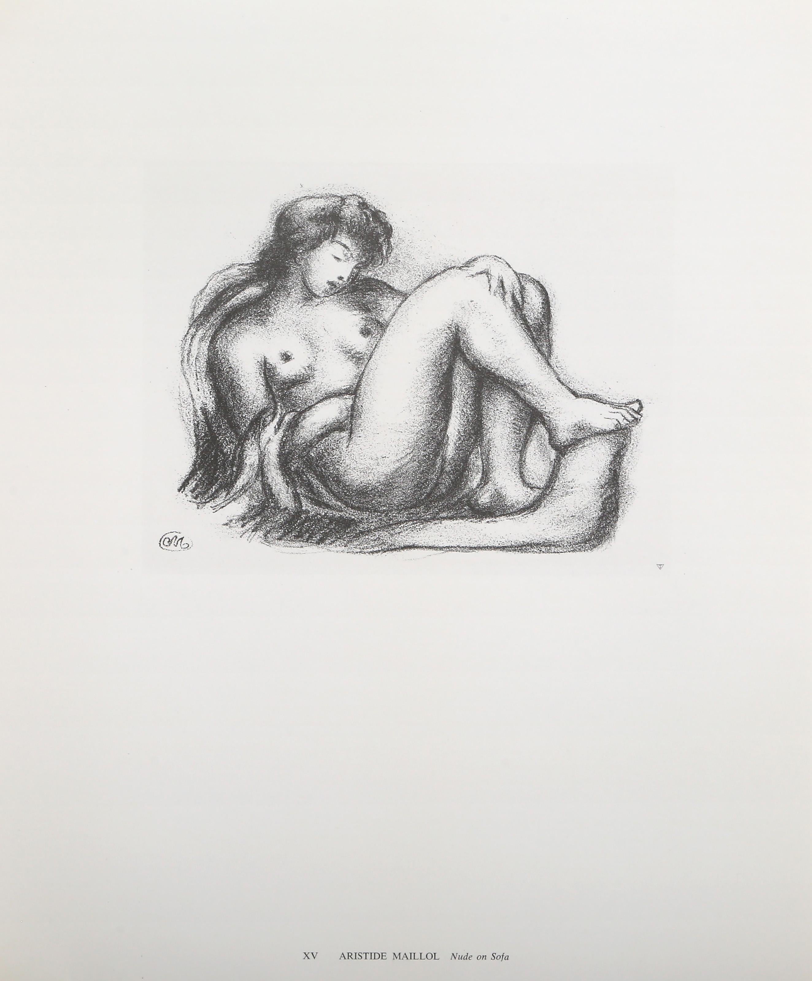 Desnudo en el sofá, colotipia moderna según Aristide Maillol en venta 3