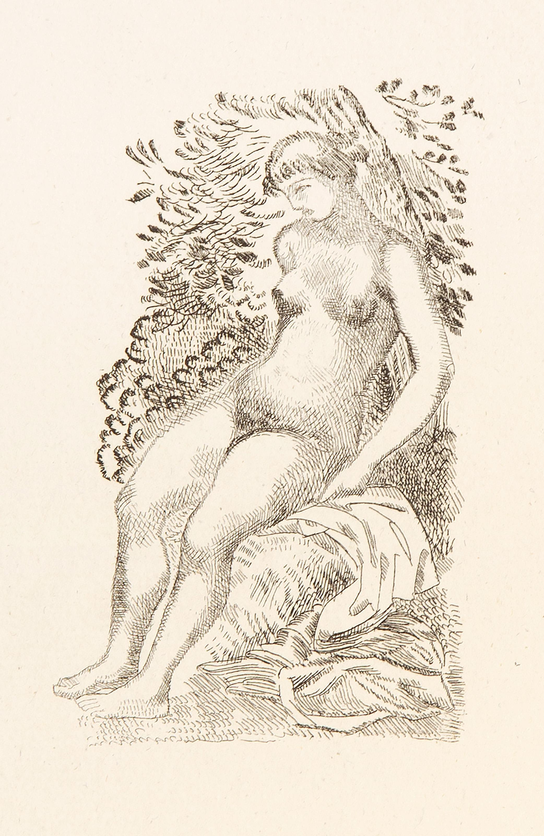  Aristide Maillol, French (1861 - 1944) -  Ronsard, Year: 1939, Medium: Etching on wove paper, Image Size: 4 x 2.25 inches, Size: 9.25 x 7.25 in. (23.5 x 18.42 cm), Description: From the collection of the late Larry Saphire.