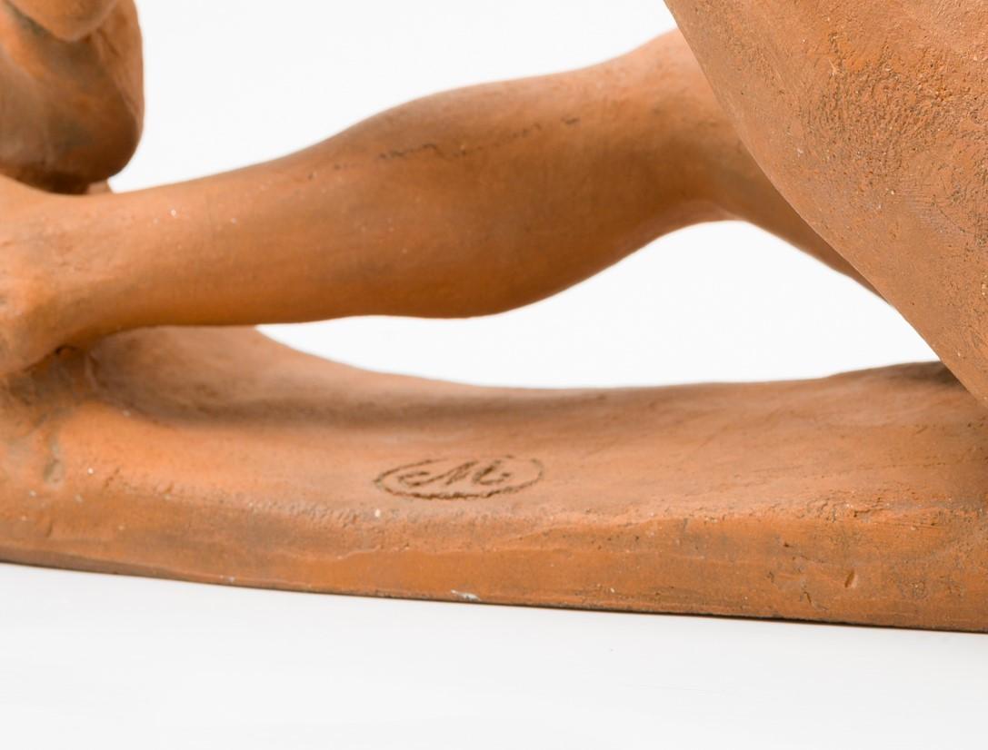 Jeune fille couchée, Aristide Maillol ( Terracotta Female Nude Sculpture) For Sale 2