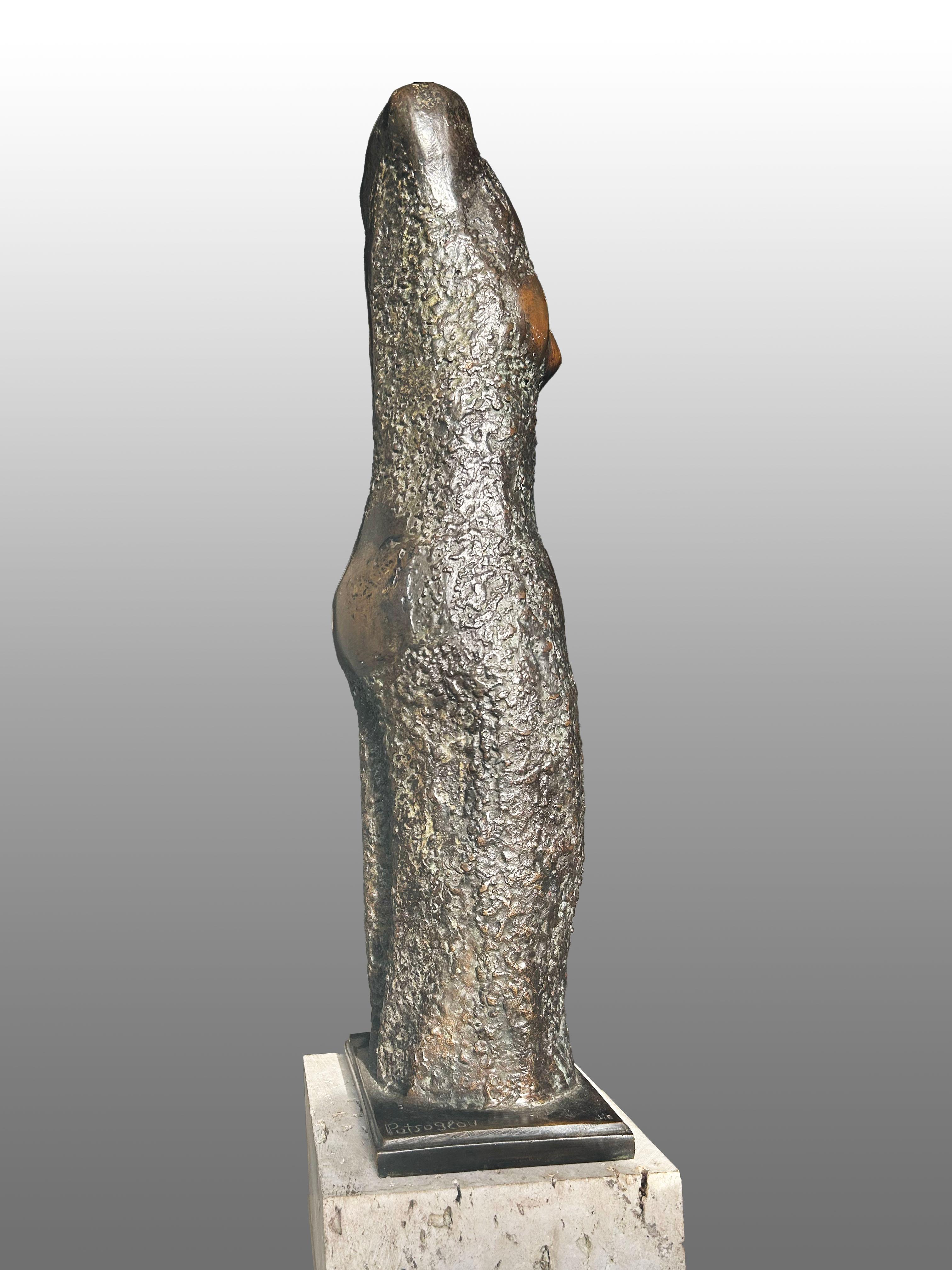 Français Aristidis Patsoglou - Bronze à Patine Brune (Figure Féminine) en vente