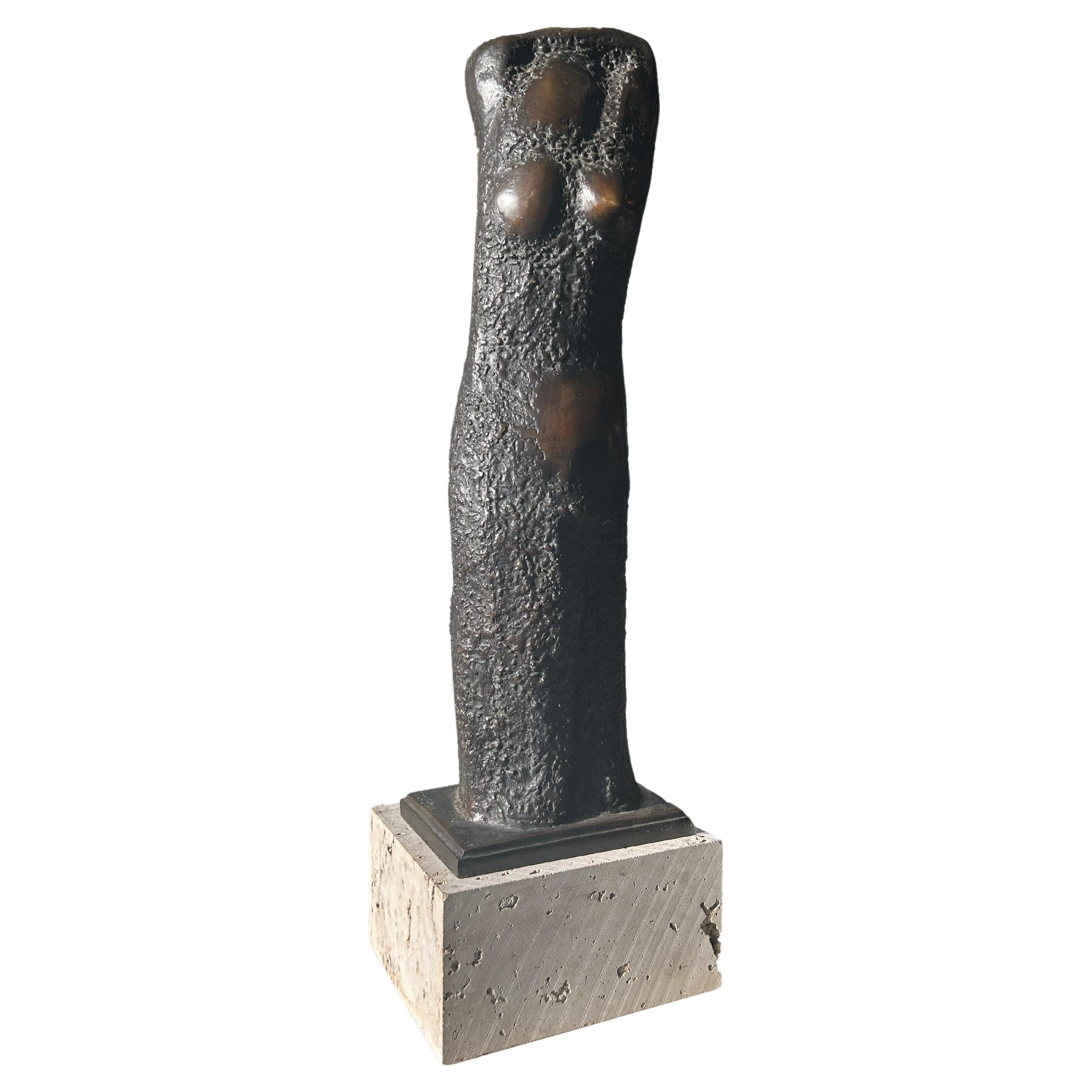 Aristidis Patsoglou - Bronze à Patine Brune (Figure Féminine)
