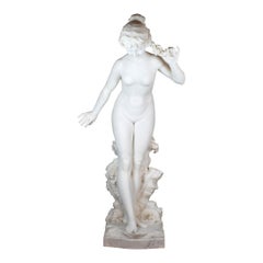 Italian Marble Sculpture Statue of a Nude Beauty by Aristide Petrilli 