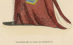 Aristocratic Elegance: A Lord of Richard II's Court, Original Old Print of 1847