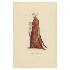 Aristokratische Eleganz: Ein Herr am Hof von Richard II., Originaldruck von 1847