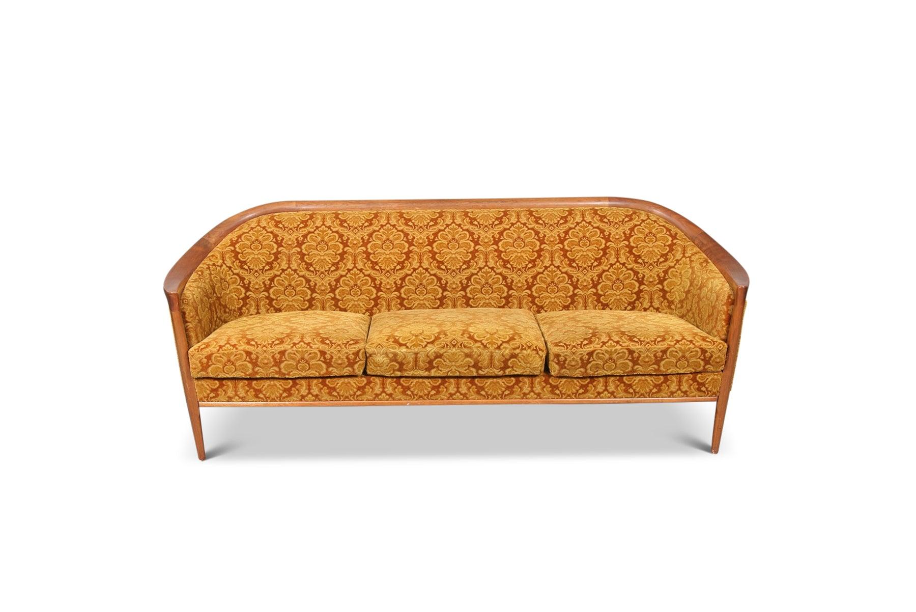 Brocade Aristokrat Sofa In Teak By Bertil Fridhagen For Sale