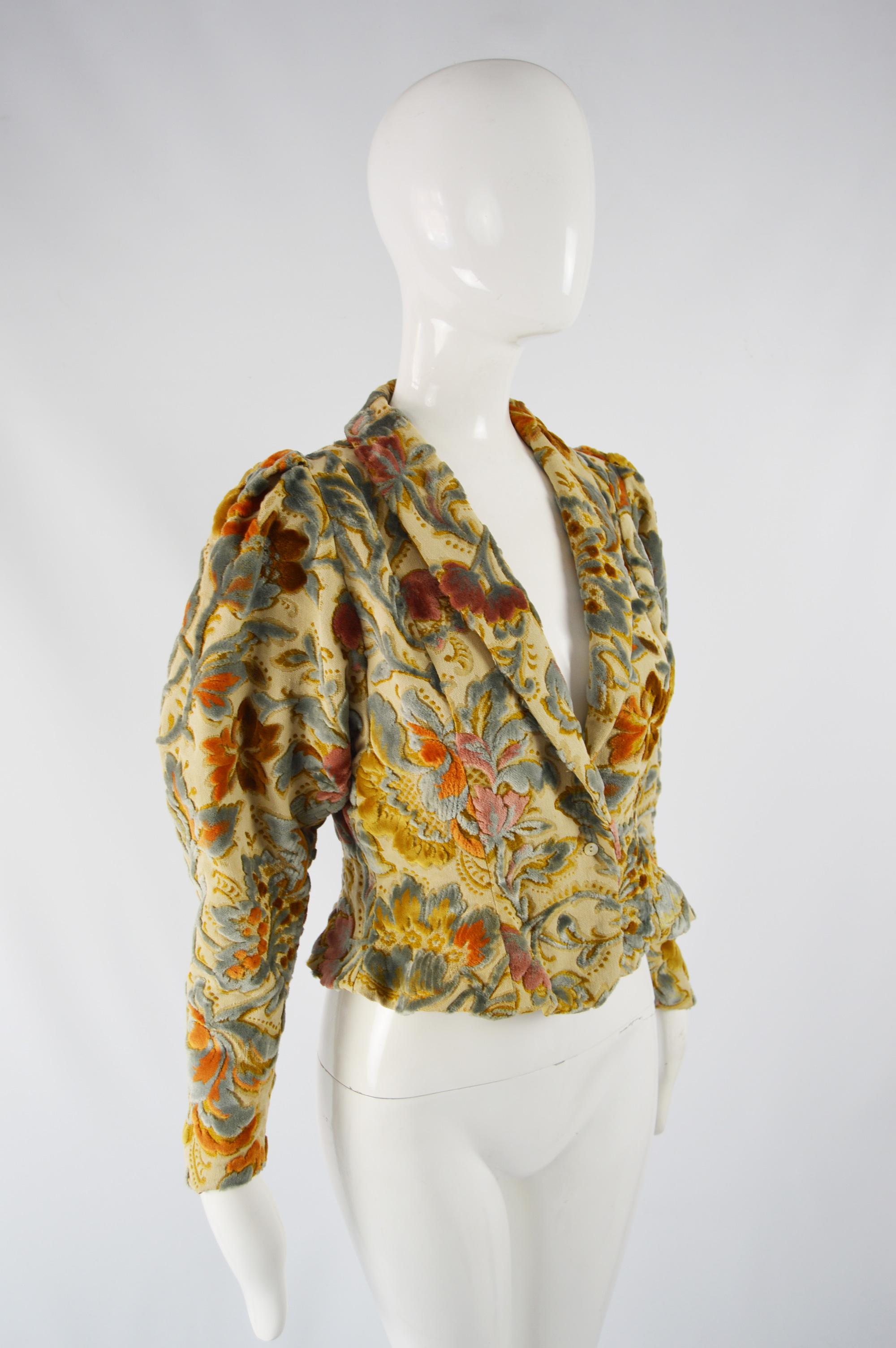 Women's Aristos 1970s Vintage Velvet Puff Sleeve Jacket