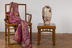 Arita Japanese Style Vase with Gold, Blue and Orange Floral Motifs