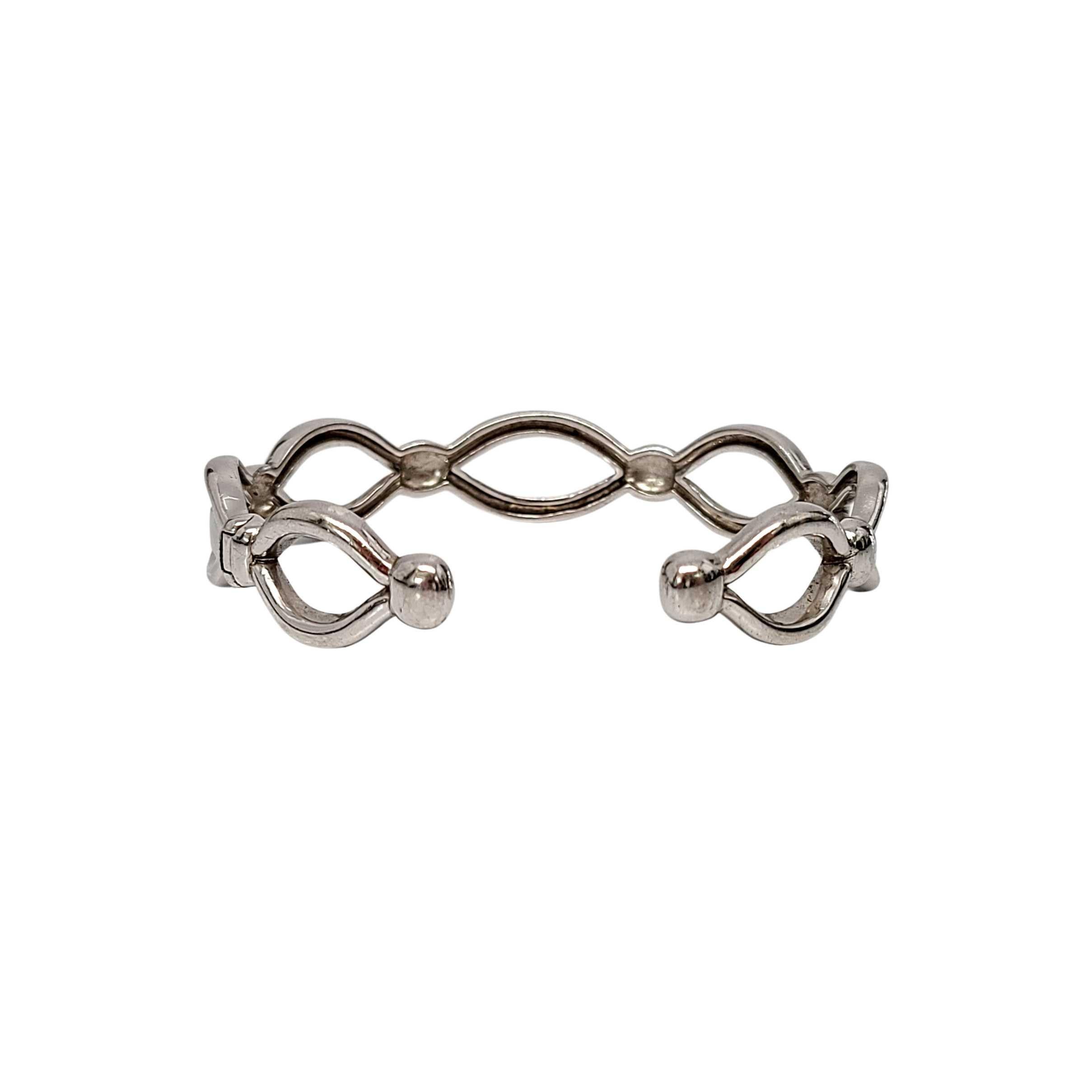 Ariva Bracelet manchette à charnières en forme de treillis en argent sterling Pour femmes en vente