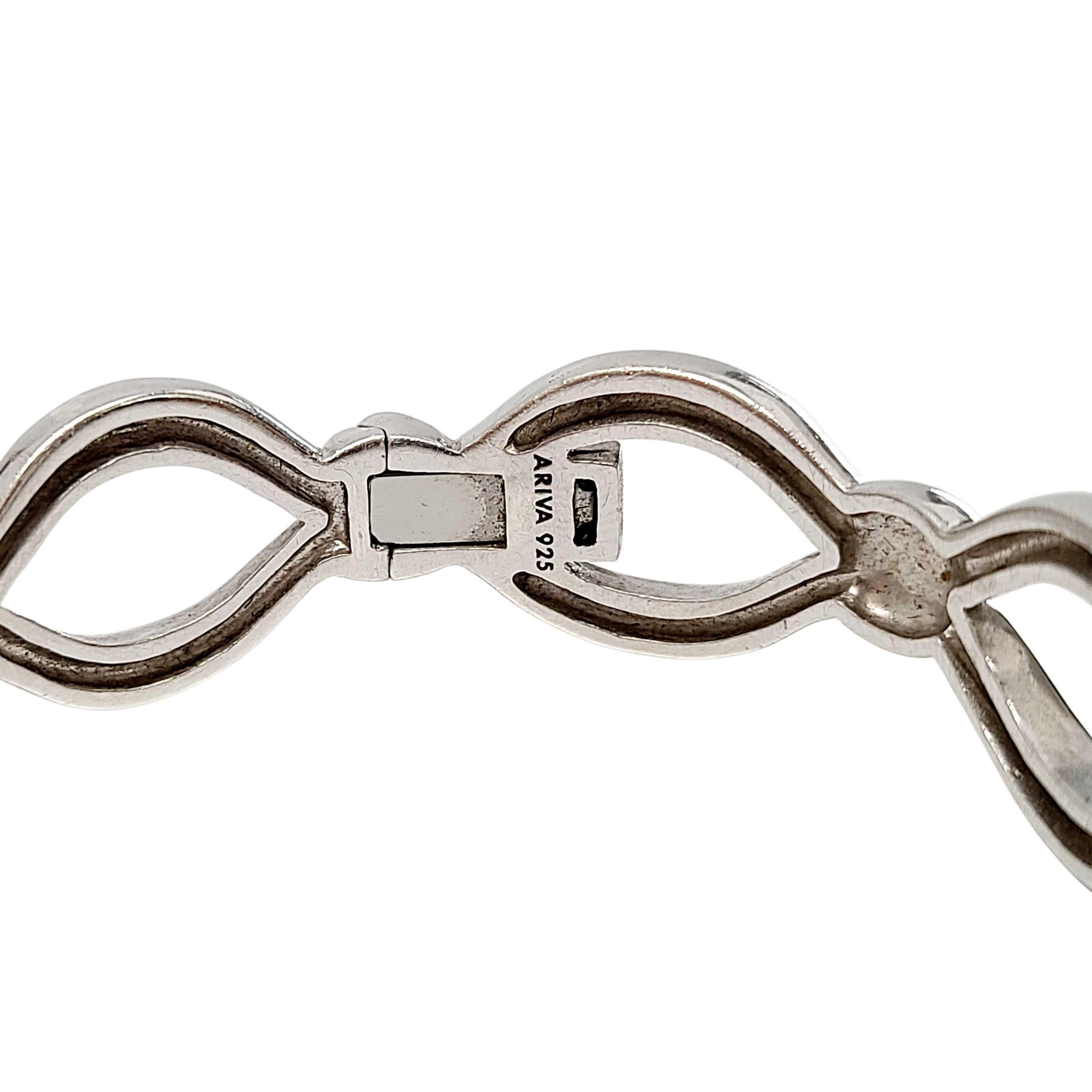 Ariva Sterling Silver Lattice Hinged Cuff Bracelet For Sale 1
