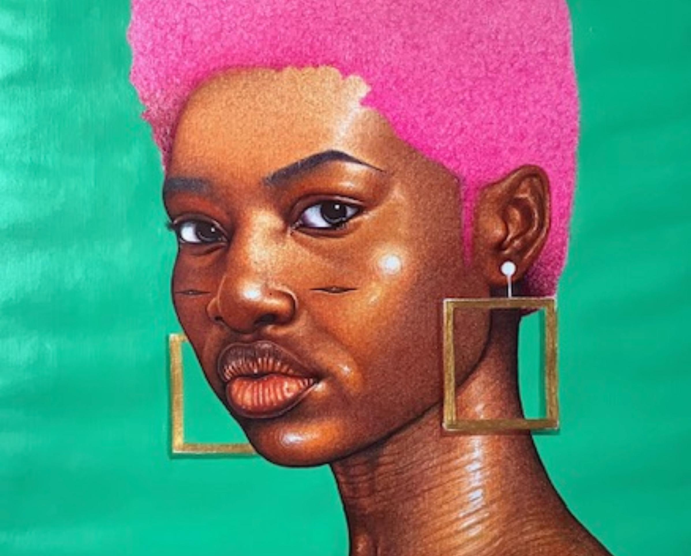 Natural Beauty - Realist Painting by Ariyo Adeyemi