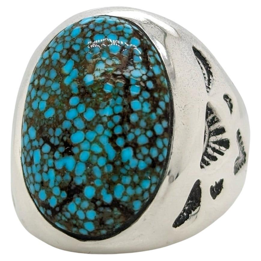 Arizona Artisan: Handmade Williams Kingman Turquoise Ring (Size 9) For Sale