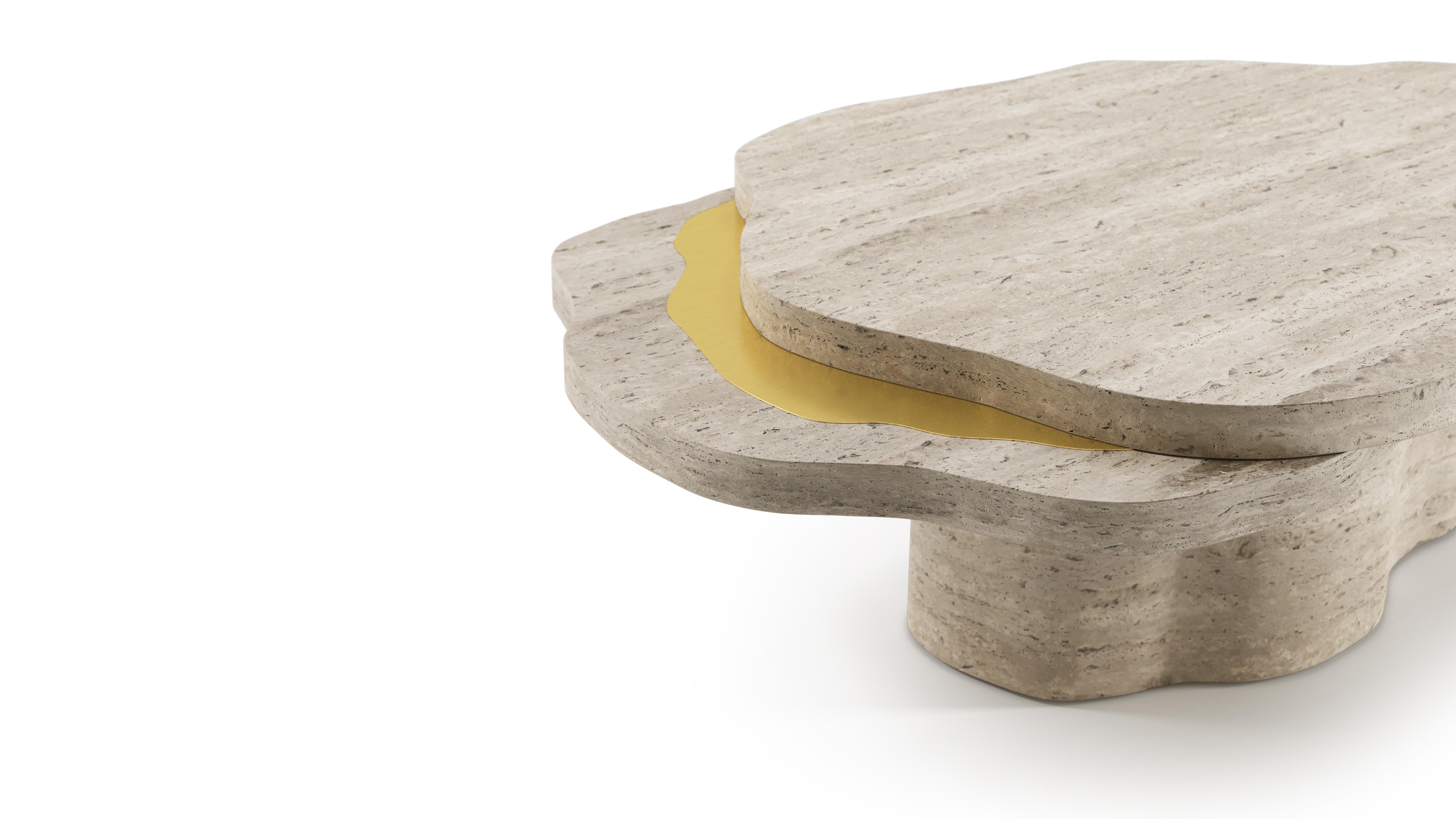 Modern Arizona Coffee Table, Travertine Stone, InsidherLand by Joana Santos Barbosa For Sale