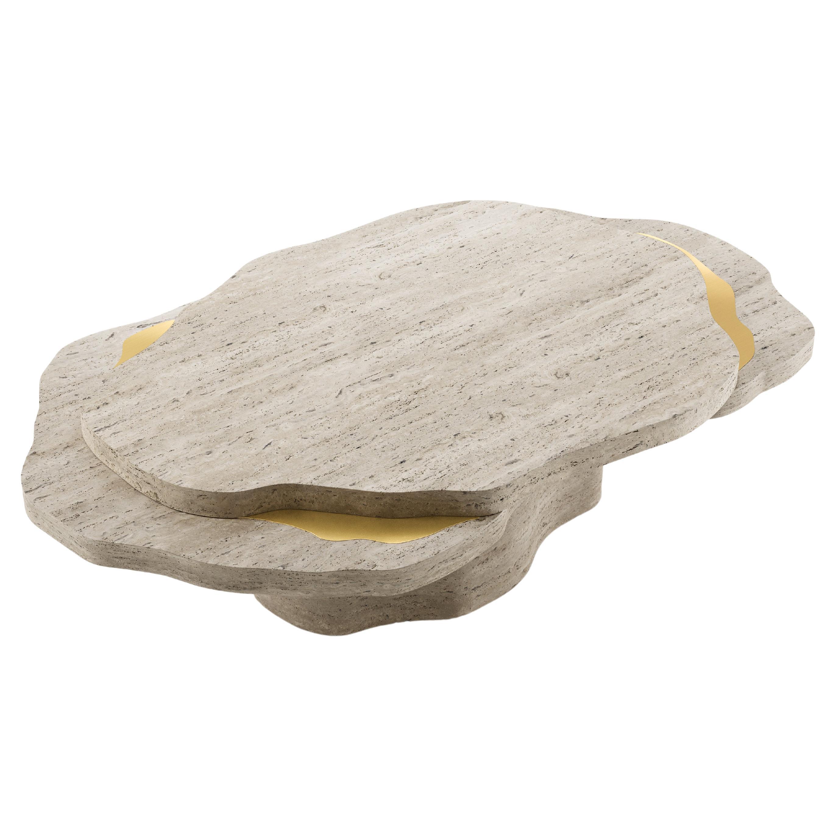 Table basse Arizona, pierre de travertin, InsidherLand de Joana Santos Barbosa