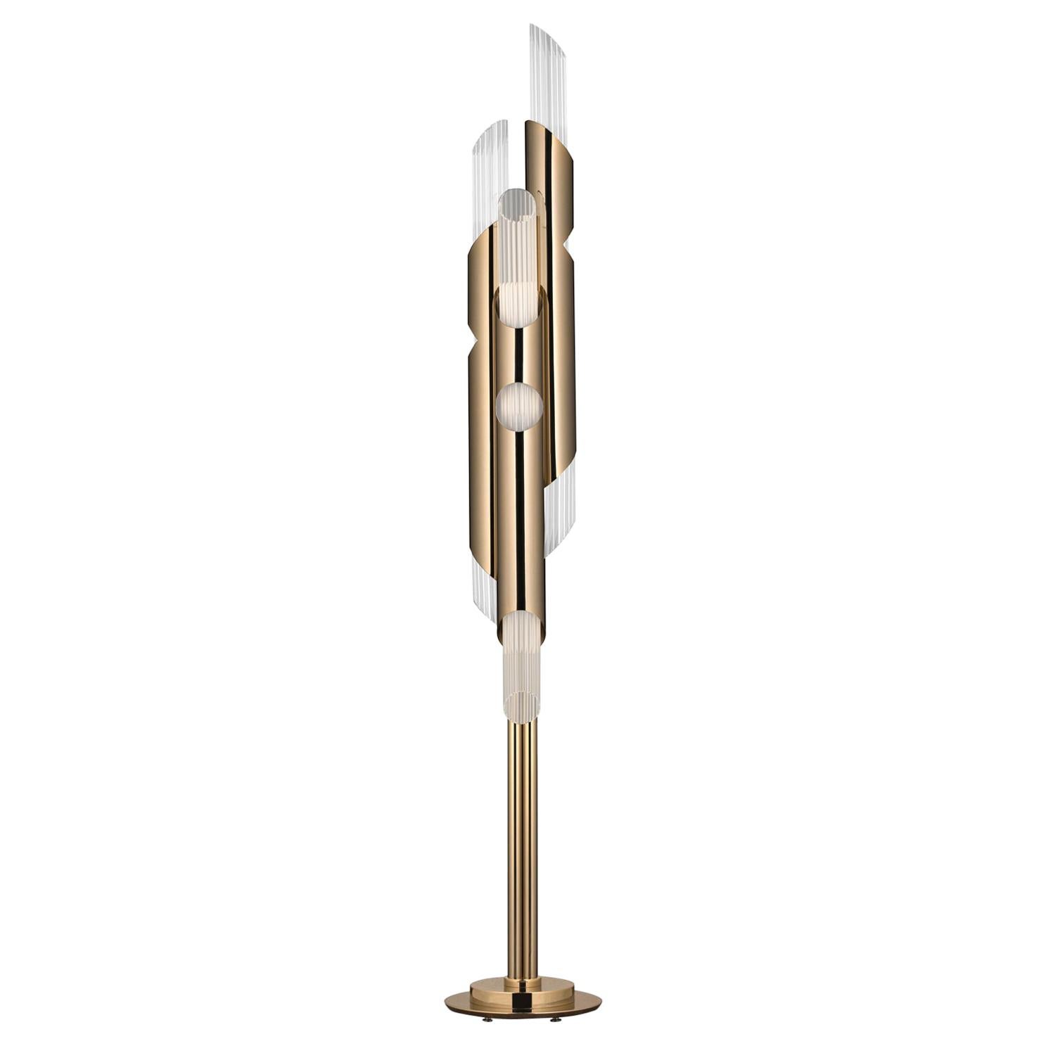 Arizona Floor Lamp with Crystal Glass Tubes For Sale