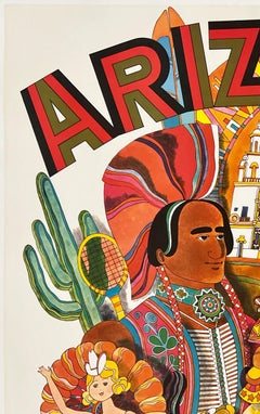 ARIZONA FLY TWA Original Vintage Airline American Southwest Travel Poster KLEIN