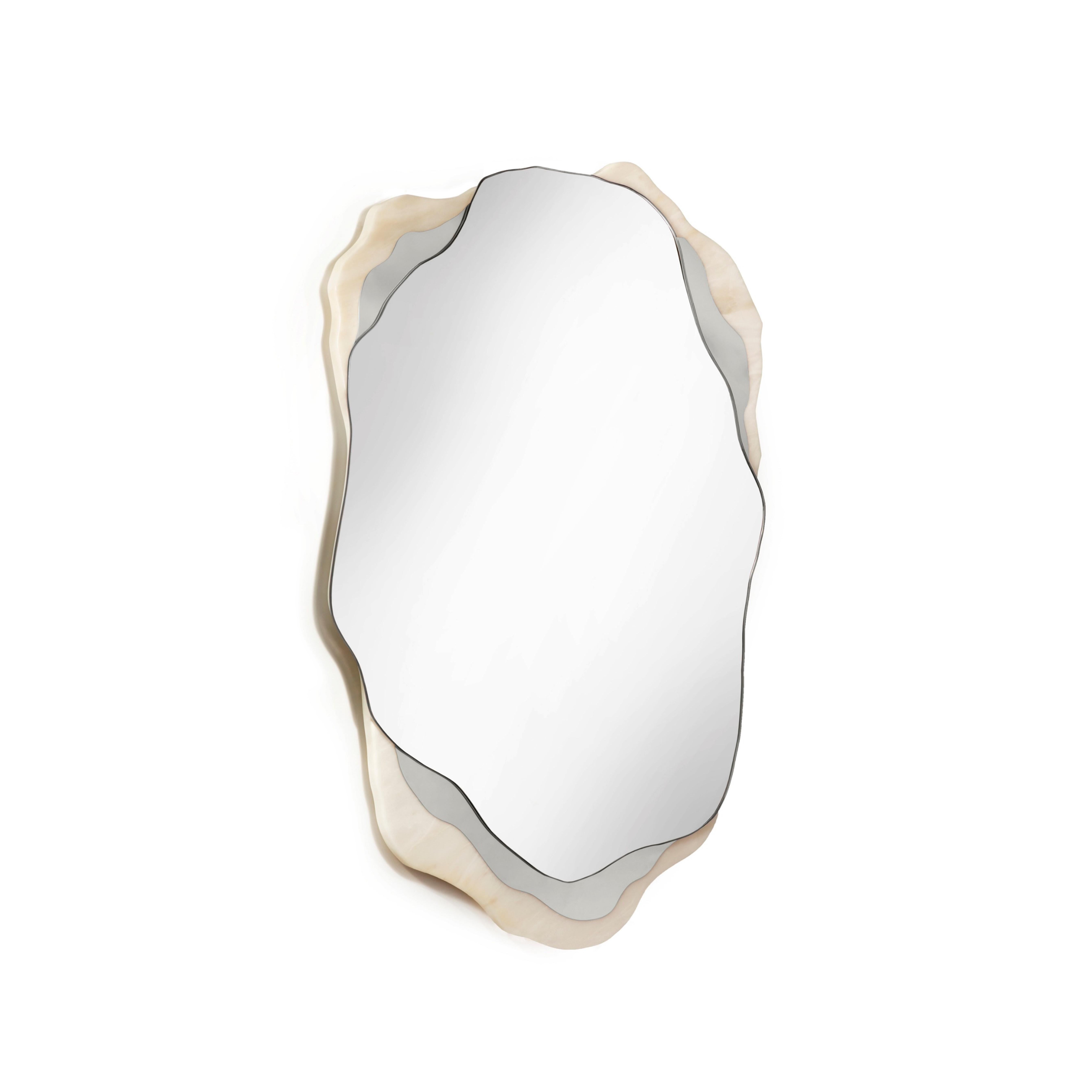 Spiegel aus Arizona, Nickel und Estremoz-Marmor, Insidherland von Joana Santos Barbosa (Moderne) im Angebot