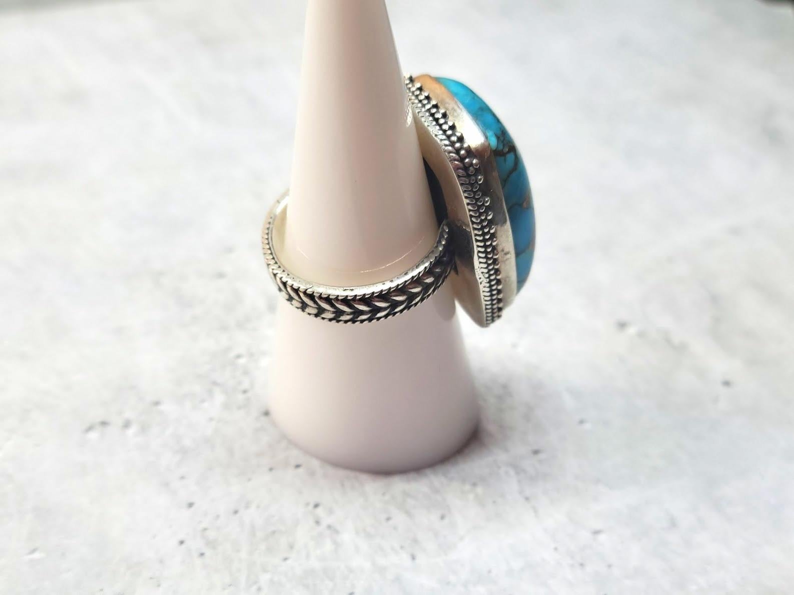 Women's Arizona Morenci Turquoise Sterling Silver Ring