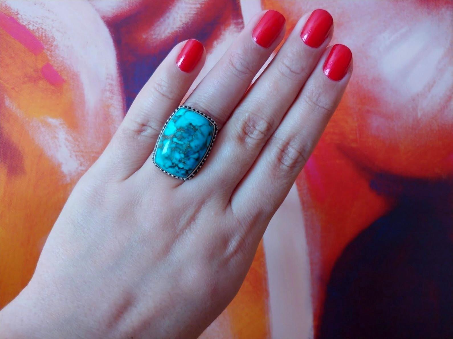 Arizona Morenci Turquoise Sterling Silver Ring 4