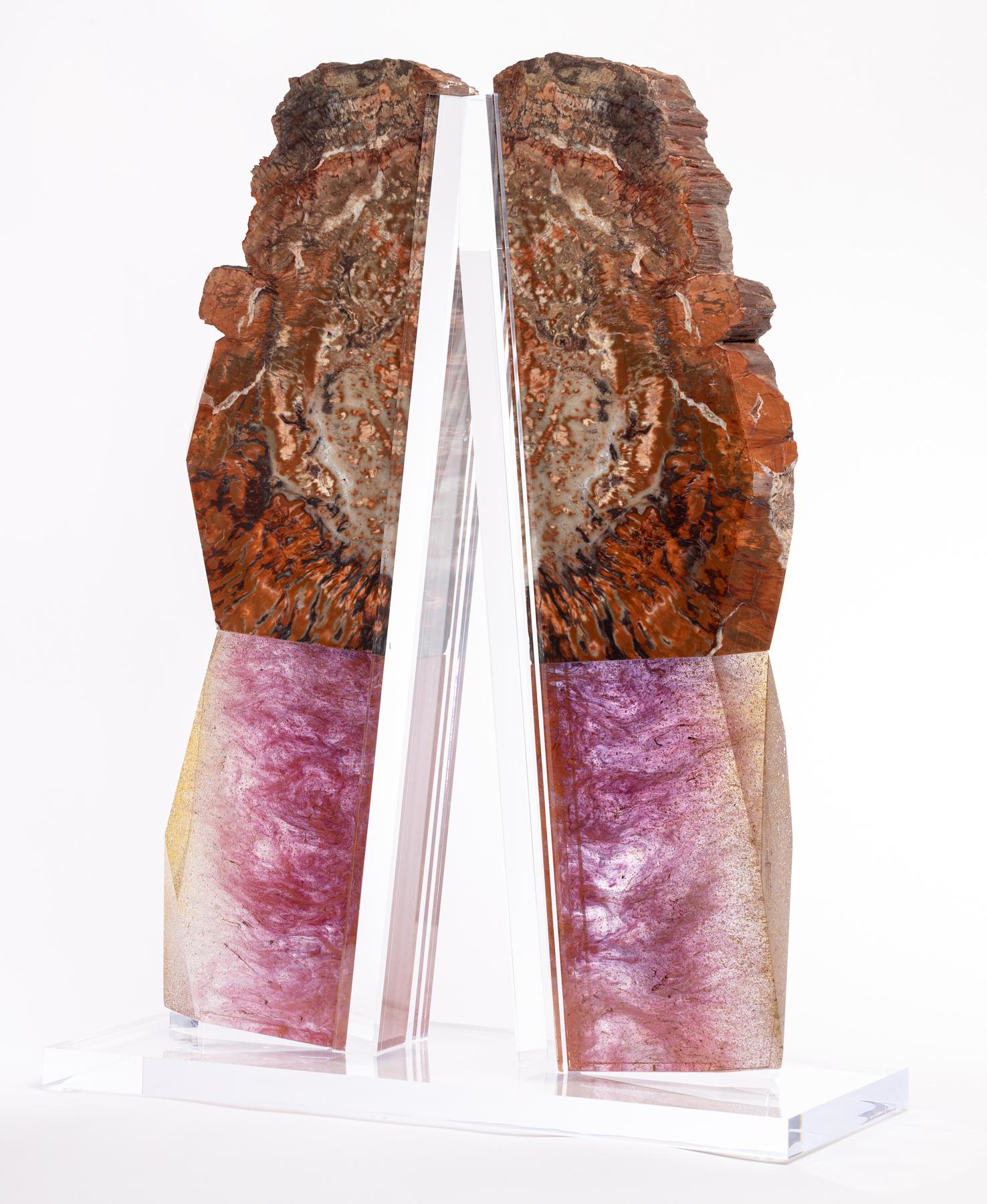 Roar- Arizona´s Petrified Wood and Boil Glass fusion Sculpture from TYME collection, a collaboration by Orfeo Quagliata and Ernesto Durán

TYME collection 
A dance between purity and detail bring a creation of unique pieces merging nature’s gems