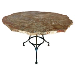 Arizona Petrified Wood Table With Custom Iron Base